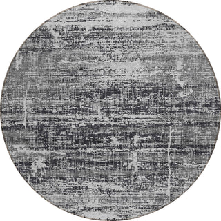 Piper Looms Chantille Modern ACN747 Black Machine Washable Area Rug Round Main Image