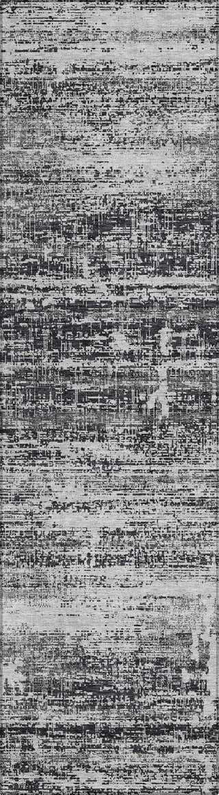 Piper Looms Chantille Modern ACN747 Black Machine Washable Area Rug Runner Main Image