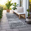 Piper Looms Chantille Modern ACN747 Black Machine Washable Area Rug Runner Outdoor Lifestyle Image Feature