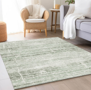 Piper Looms Chantille Modern ACN747 Sage Machine Washable Area Rug Lifestyle Image Feature