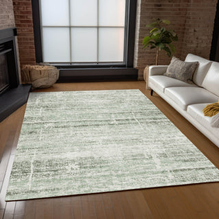 Piper Looms Chantille Modern ACN747 Sage Machine Washable Area Rug Lifestyle Image Feature