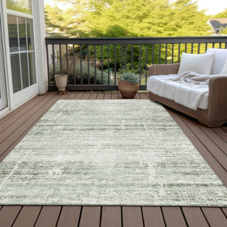 Piper Looms Chantille Modern ACN747 Sage Machine Washable Area Rug Outdoor Lifestyle Image Feature