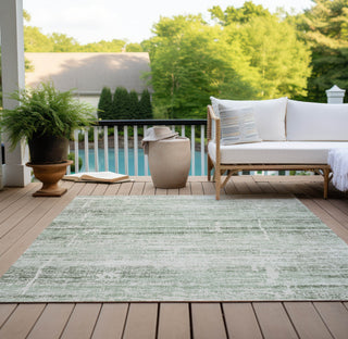 Piper Looms Chantille Modern ACN747 Sage Machine Washable Area Rug Outdoor Lifestyle Image Feature