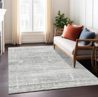 Piper Looms Chantille Modern ACN747 Silver Machine Washable Area Rug Lifestyle Image Feature