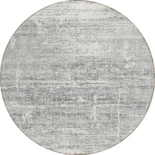 Piper Looms Chantille Modern ACN747 Silver Machine Washable Area Rug Round Main Image