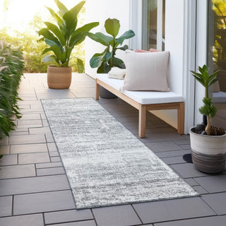 Piper Looms Chantille Modern ACN747 Silver Machine Washable Area Rug Runner Outdoor Lifestyle Image Feature