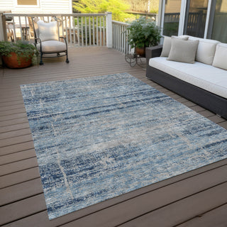 Piper Looms Chantille Modern ACN747 Sky Machine Washable Area Rug Outdoor Lifestyle Image Feature