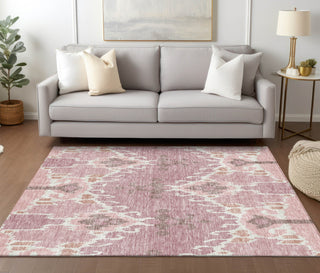 Piper Looms Chantille Ikat ACN748 Blush Machine Washable Area Rug Lifestyle Image Feature