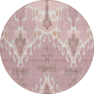 Piper Looms Chantille Ikat ACN748 Blush Machine Washable Area Rug Round Main Image