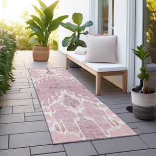 Piper Looms Chantille Ikat ACN748 Blush Machine Washable Area Rug Runner Outdoor Lifestyle Image Feature