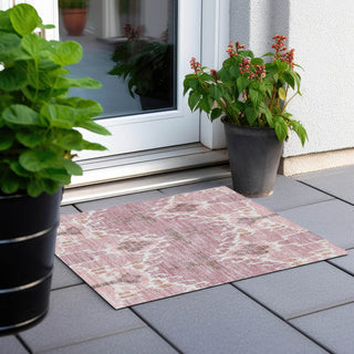 Piper Looms Chantille Ikat ACN748 Blush Machine Washable Area Rug Scatter Outdoor Lifestyle Image Feature