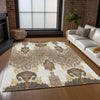Piper Looms Chantille Ikat ACN748 Brown Machine Washable Area Rug Lifestyle Image Feature