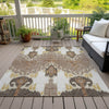 Piper Looms Chantille Ikat ACN748 Brown Machine Washable Area Rug Outdoor Lifestyle Image Feature