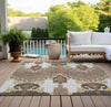 Piper Looms Chantille Ikat ACN748 Brown Machine Washable Area Rug Outdoor Lifestyle Image Feature