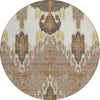 Piper Looms Chantille Ikat ACN748 Brown Machine Washable Area Rug Round Main Image