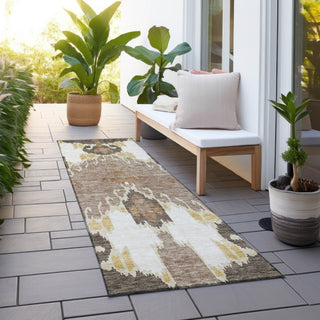 Piper Looms Chantille Ikat ACN748 Brown Machine Washable Area Rug Runner Outdoor Lifestyle Image Feature