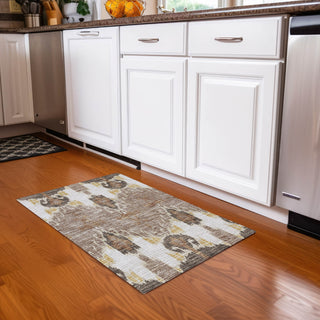 Piper Looms Chantille Ikat ACN748 Brown Machine Washable Area Rug Scatter Lifestyle Image Feature