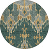 Piper Looms Chantille Ikat ACN748 Cactus Machine Washable Area Rug Round Main Image