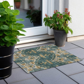 Piper Looms Chantille Ikat ACN748 Cactus Machine Washable Area Rug Scatter Outdoor Lifestyle Image Feature