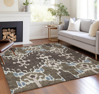 Piper Looms Chantille Ikat ACN748 Fudge Machine Washable Area Rug Lifestyle Image Feature