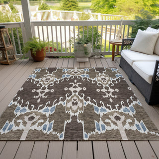 Piper Looms Chantille Ikat ACN748 Fudge Machine Washable Area Rug Outdoor Lifestyle Image Feature