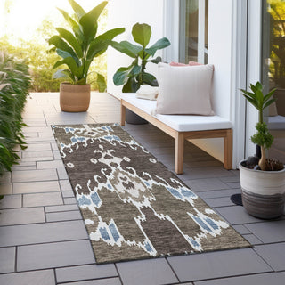 Piper Looms Chantille Ikat ACN748 Fudge Machine Washable Area Rug Runner Outdoor Lifestyle Image Feature
