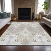 Piper Looms Chantille Ikat ACN748 Ivory Machine Washable Area Rug Lifestyle Image Feature