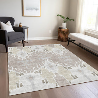 Piper Looms Chantille Ikat ACN748 Ivory Machine Washable Area Rug Lifestyle Image Feature