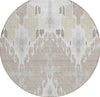 Piper Looms Chantille Ikat ACN748 Ivory Machine Washable Area Rug Round Main Image