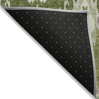 Piper Looms Chantille Ikat ACN748 Olive Machine Washable Area Rug Backing Image