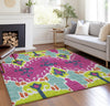 Piper Looms Chantille Ikat ACN748 Pink Machine Washable Area Rug Lifestyle Image Feature