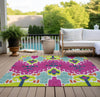 Piper Looms Chantille Ikat ACN748 Pink Machine Washable Area Rug Outdoor Lifestyle Image Feature