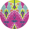 Piper Looms Chantille Ikat ACN748 Pink Machine Washable Area Rug Round Main Image