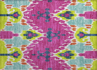 Piper Looms Chantille Ikat ACN748 Pink Machine Washable Area Rug Scatter Main Image
