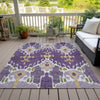 Piper Looms Chantille Ikat ACN748 Purple Machine Washable Area Rug Outdoor Lifestyle Image Feature