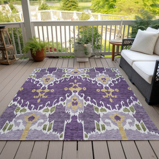 Piper Looms Chantille Ikat ACN748 Purple Machine Washable Area Rug Outdoor Lifestyle Image Feature