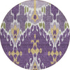 Piper Looms Chantille Ikat ACN748 Purple Machine Washable Area Rug Round Main Image