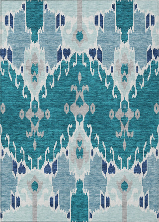 Piper Looms Chantille Ikat ACN748 Teal Machine Washable Area Rug main image