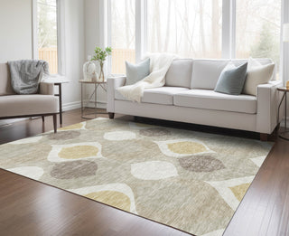 Piper Looms Chantille Mid-century Modern ACN749 Beige Machine Washable Area Rug Lifestyle Image Feature