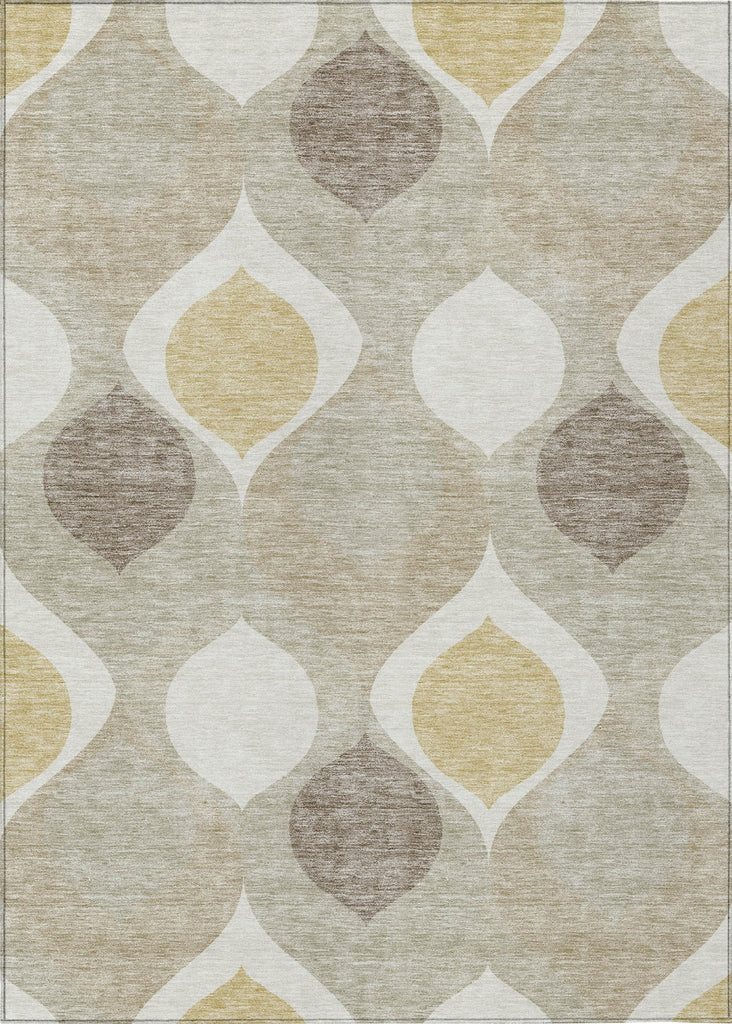 Piper Looms Chantille Mid-century Modern ACN749 Beige Machine Washable Area Rug main image