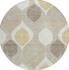 Piper Looms Chantille Mid-century Modern ACN749 Beige Machine Washable Area Rug Round Main Image