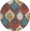 Piper Looms Chantille Mid-century Modern ACN749 Brown Machine Washable Area Rug Round Main Image