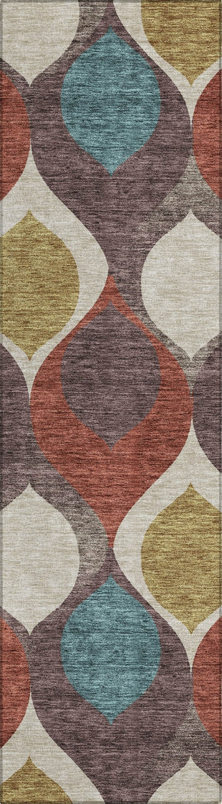 Piper Looms Chantille Mid-century Modern ACN749 Brown Machine Washable Area Rug Runner Main Image