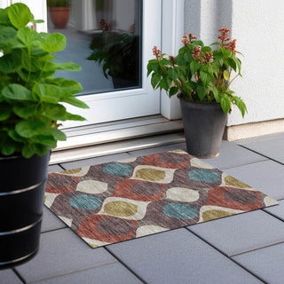 Piper Looms Chantille Mid-century Modern ACN749 Brown Machine Washable Area Rug Scatter Outdoor Lifestyle Image Feature