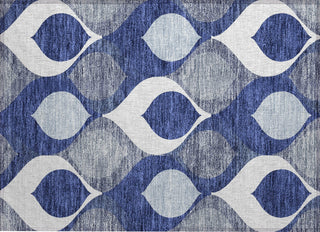 Piper Looms Chantille Mid-century Modern ACN749 Navy Machine Washable Area Rug Scatter Main Image