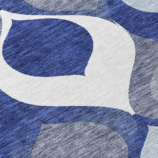 Piper Looms Chantille Mid-century Modern ACN749 Navy Machine Washable Area Rug Swatch Image