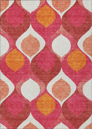 Piper Looms Chantille Mid-century Modern ACN749 Pink Machine Washable Area Rug main image