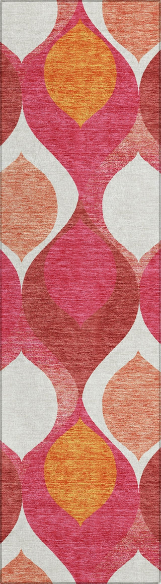 Piper Looms Chantille Mid-century Modern ACN749 Pink Machine Washable Area Rug Runner Main Image