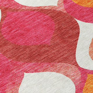 Piper Looms Chantille Mid-century Modern ACN749 Pink Machine Washable Area Rug Swatch Image
