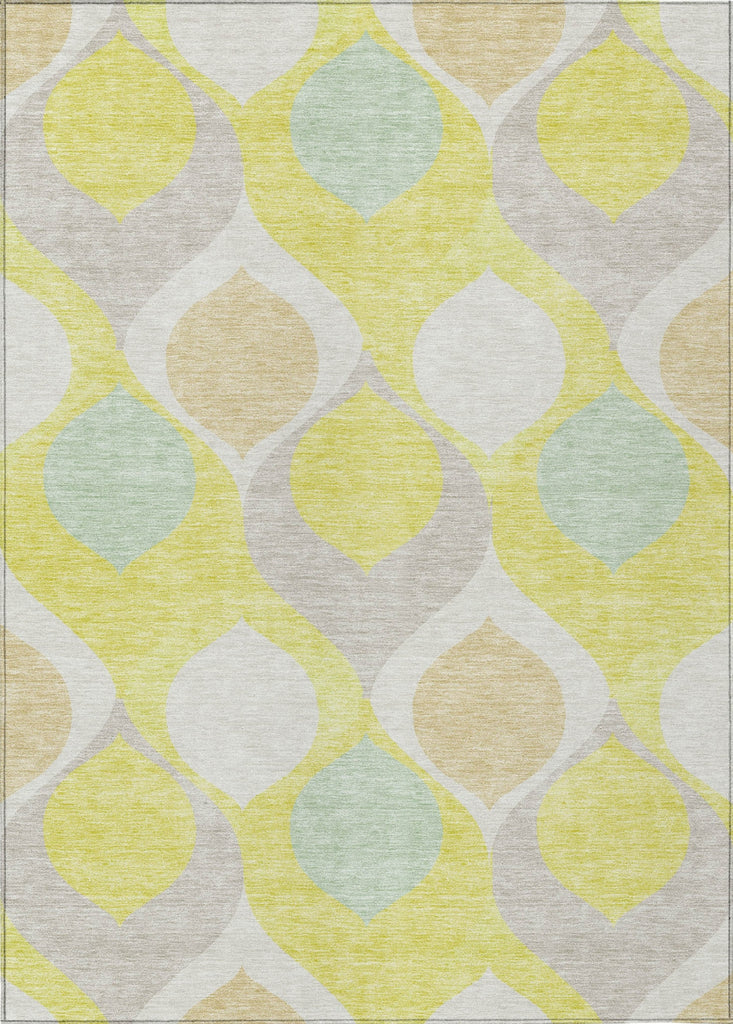 Piper Looms Chantille Mid-century Modern ACN749 Yellow Machine Washable Area Rug main image